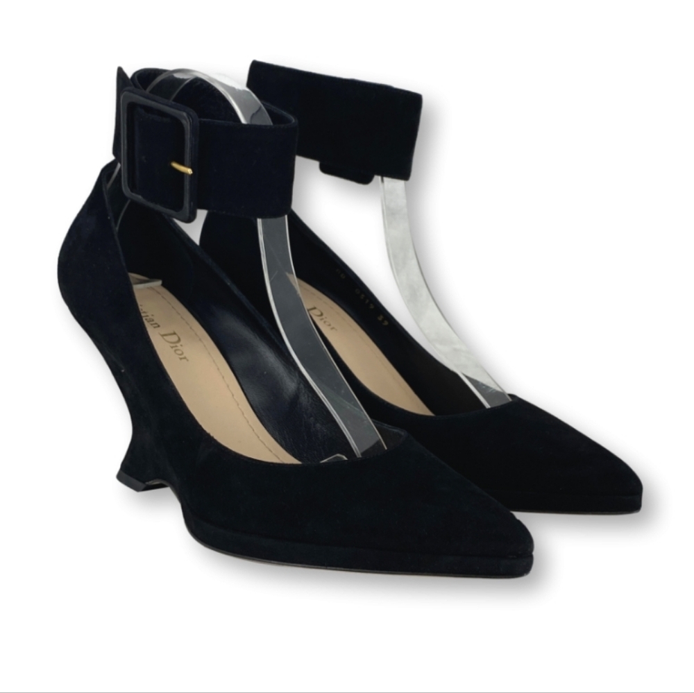 NEW Christian Dior DIOROUND Wedge Pumps Heels Sz 36